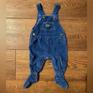 OshKosh B'gosh Vestbak VTG Navy Blue Corduroy Footed Overalls